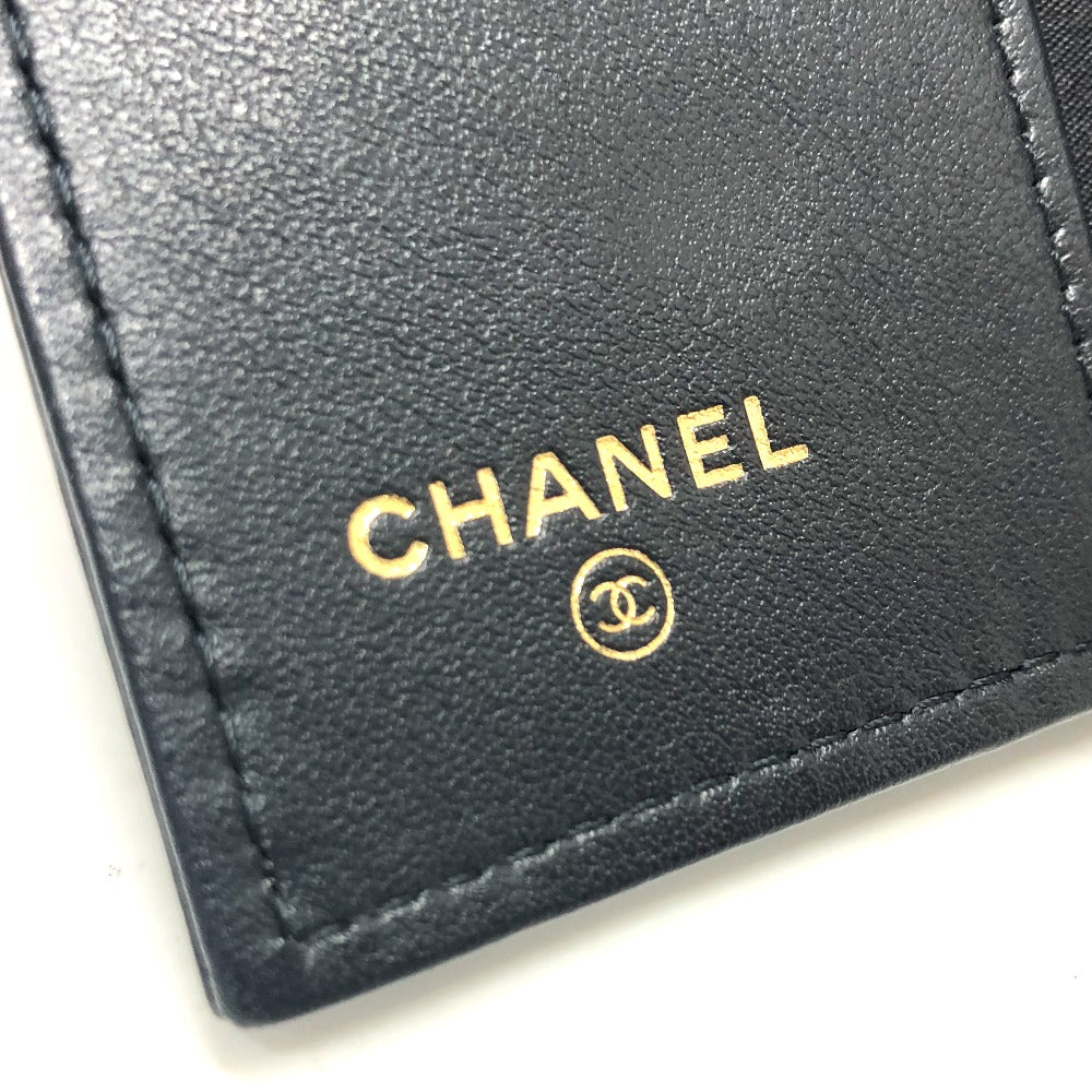CHANEL Key case Key holder leather black COCO Mark 4 stations with key ring