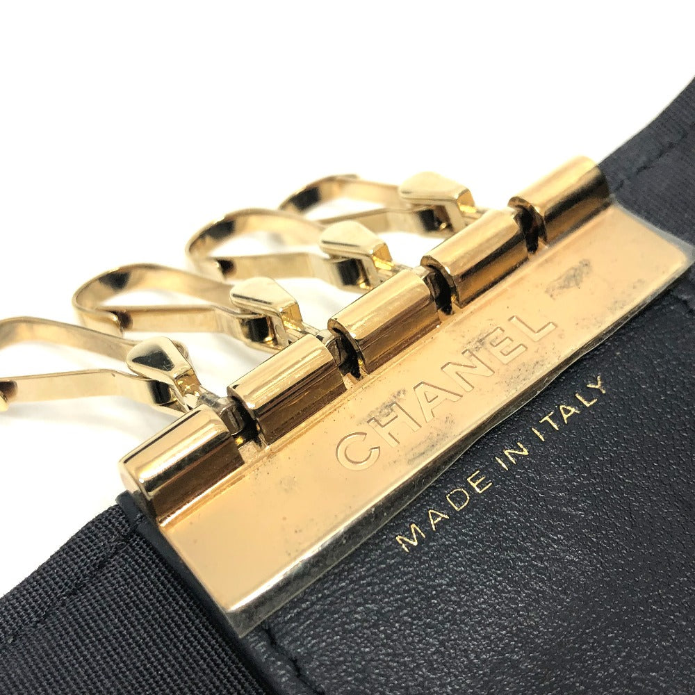 CHANEL Key case Key holder leather black COCO Mark 4 stations with key ring