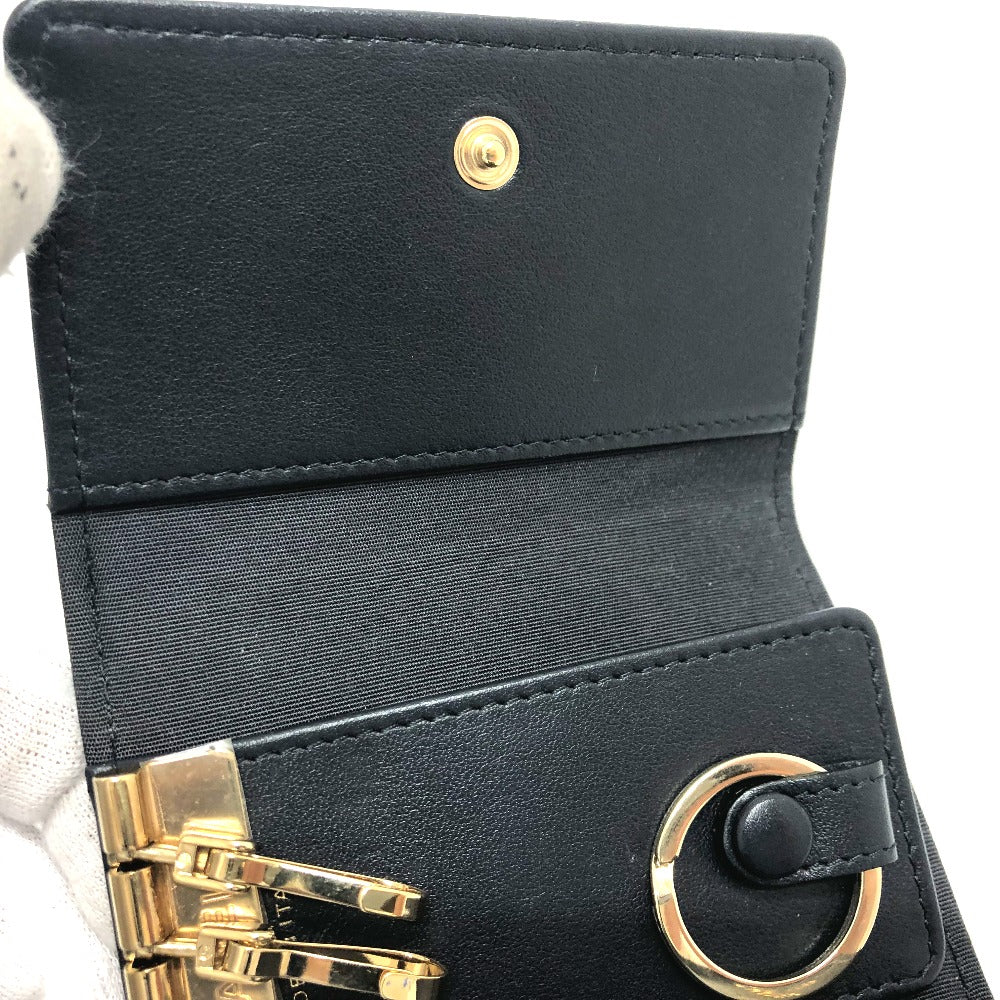 CHANEL Key case Key holder leather black COCO Mark 4 stations with key ring