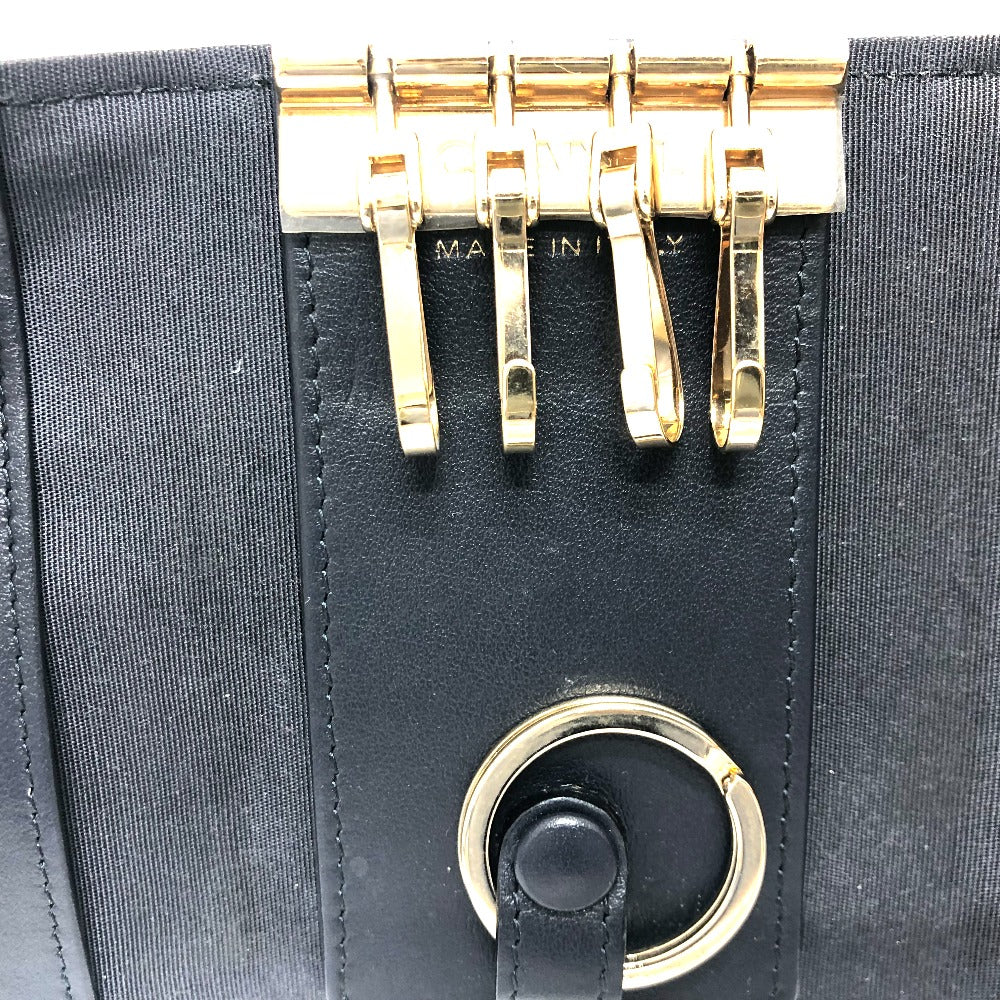 CHANEL Key case Key holder leather black COCO Mark 4 stations with key ring