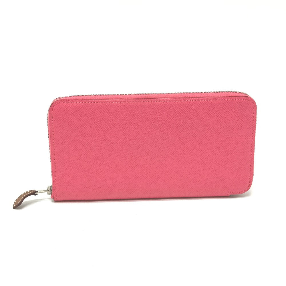 HERMES Long Wallet Purse Epsom pink Azap long silk in Women Used Authentic