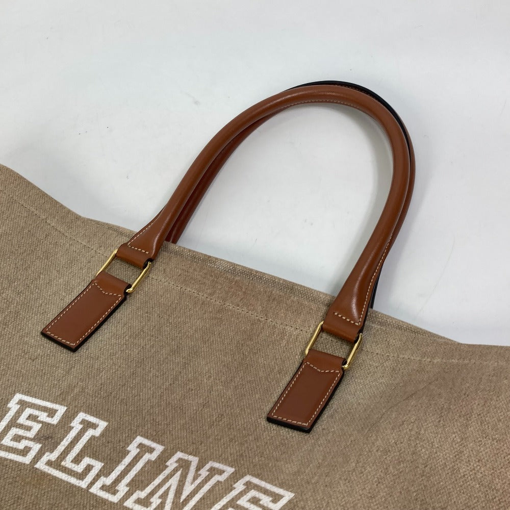 CELINE Shoulder Bag 19006 Canvas / leather Brown Shoulder Horizontal hippo Women Used Authentic