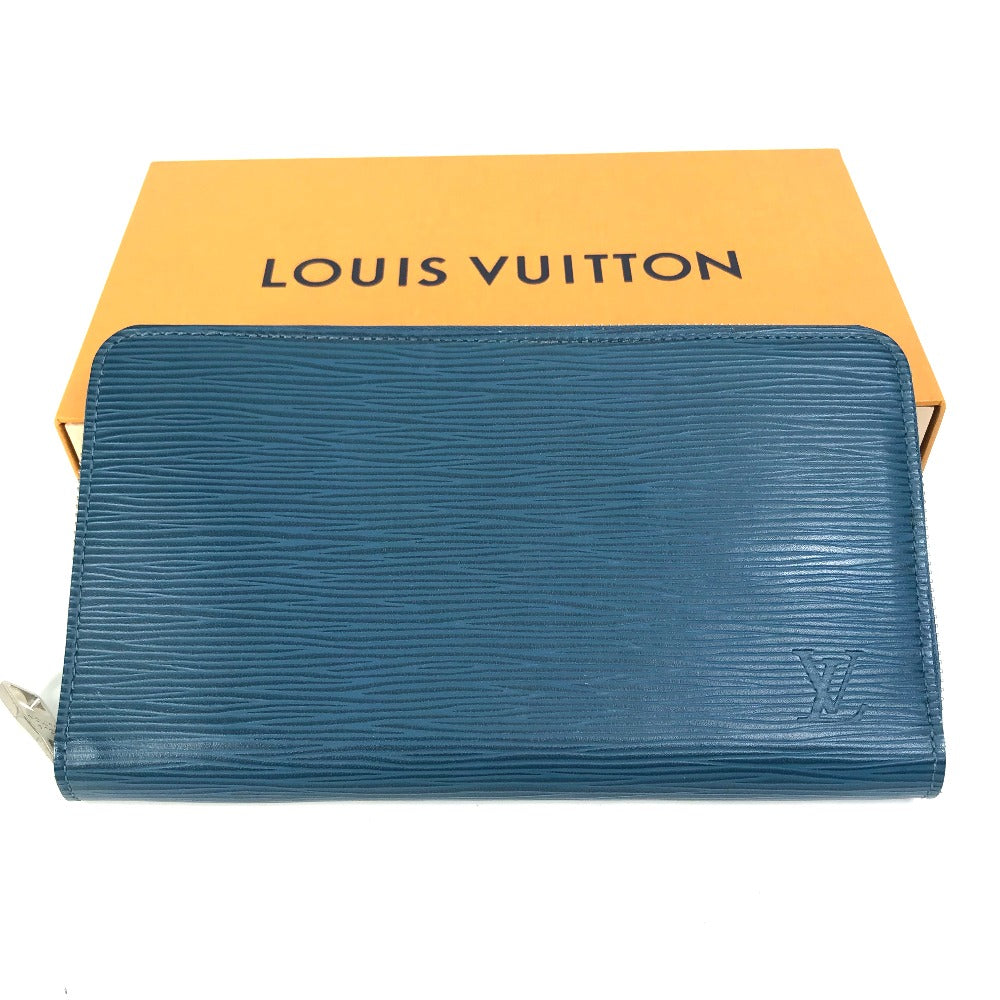 LOUIS VUITTON Long Wallet Purse M60619 Epi Leather Navy Epi Zippy Organizer