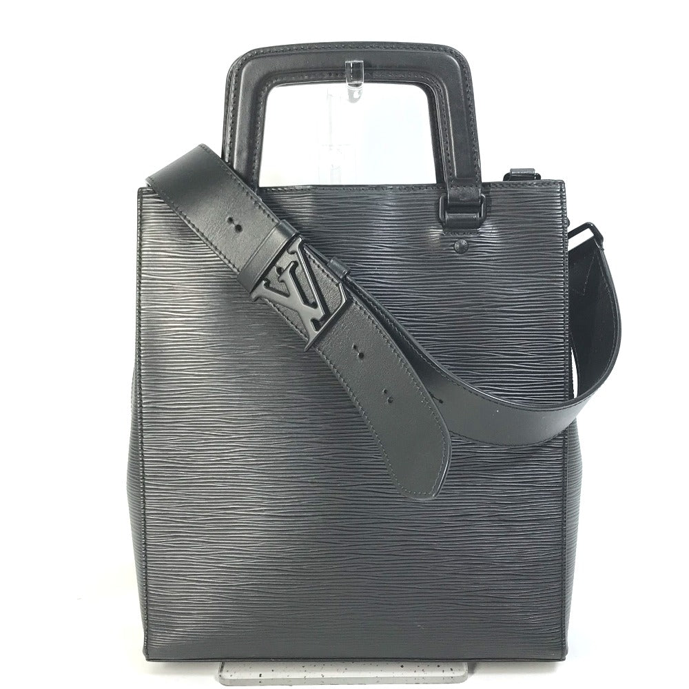 LOUIS VUITTON Handbag M58497 Epi Leather black Epi Crossbody Sac Plat fold Women Used Authentic