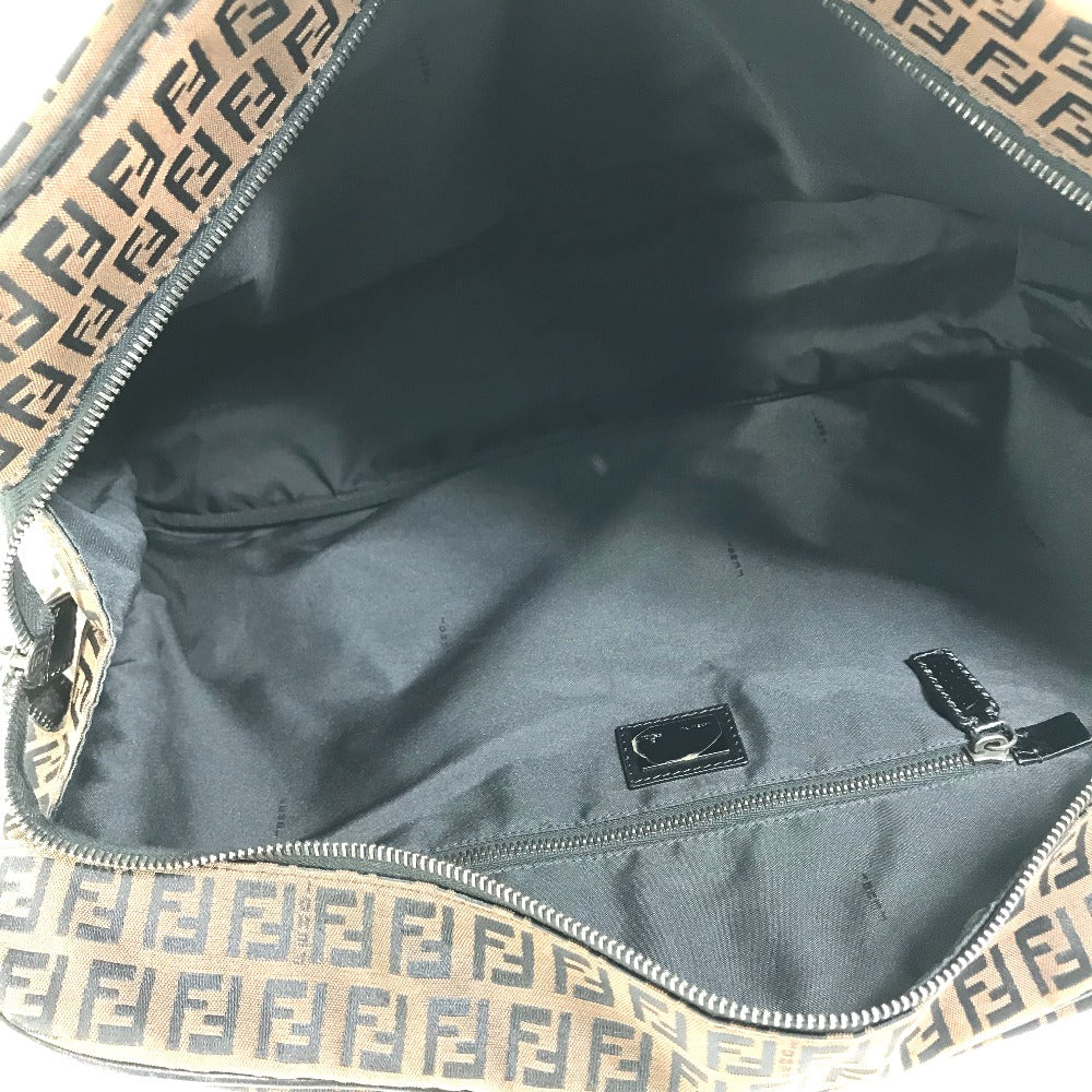 FENDI Handbag Canvas / leather Brown Zucchino Women Used Authentic