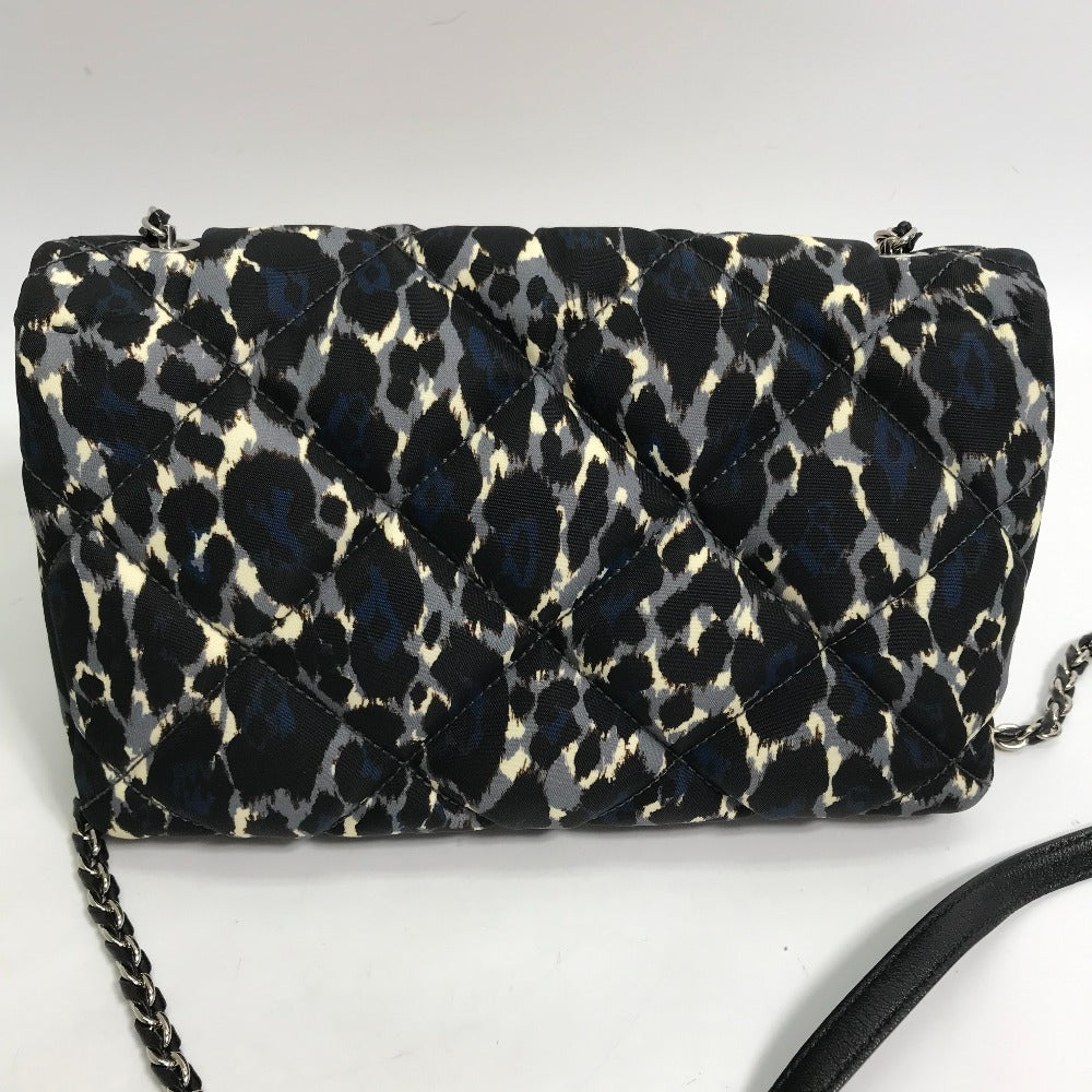 Salvatore Ferragamo Shoulder Bag E834 Nylon / leather black Vala Ribbon Leopard Women Used Authentic