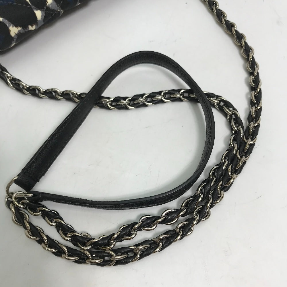 Salvatore Ferragamo Shoulder Bag E834 Nylon / leather black Vala Ribbon Leopard Women Used Authentic