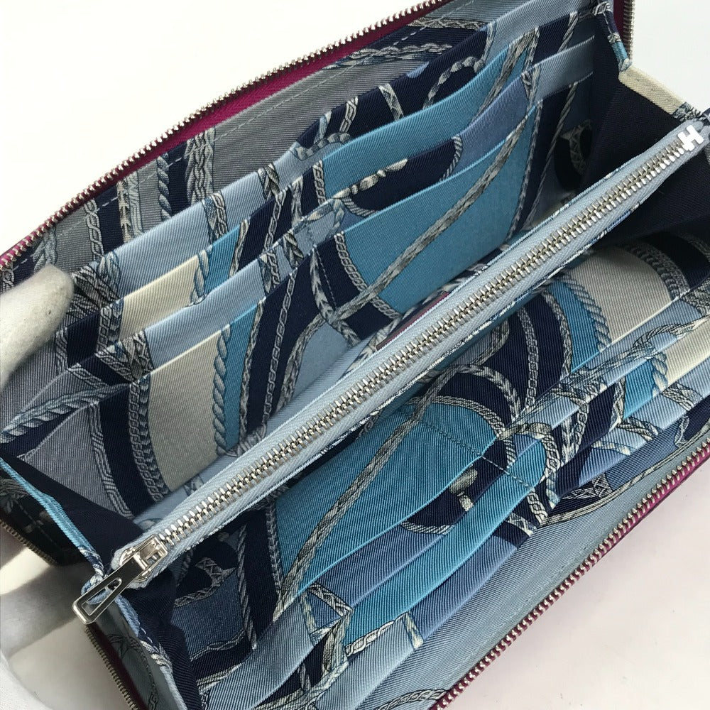 HERMES Long Wallet Purse Epsom purple Long wallet Azap long silk in Women Used Authentic