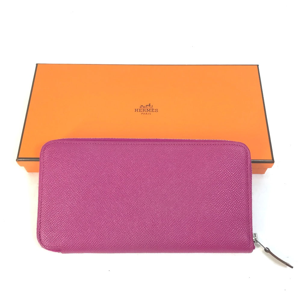 HERMES Long Wallet Purse Epsom purple Long wallet Azap long silk in Women Used Authentic