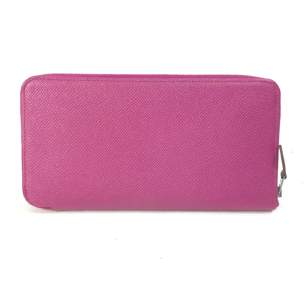 HERMES Long Wallet Purse Epsom purple Long wallet Azap long silk in Women Used Authentic