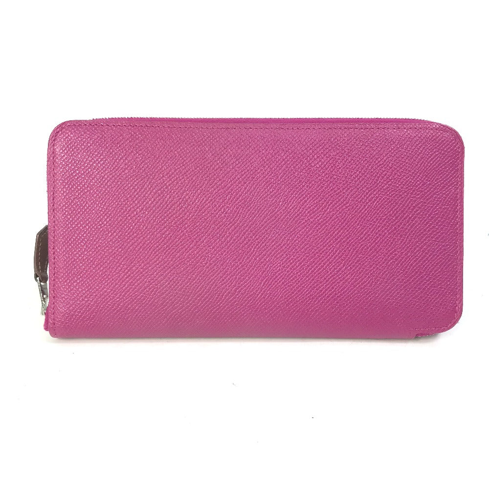 HERMES Long Wallet Purse Epsom purple Long wallet Azap long silk in Women Used Authentic