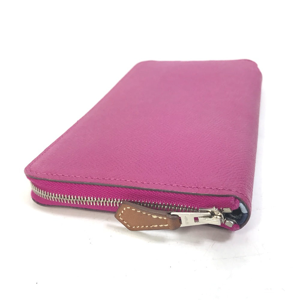 HERMES Long Wallet Purse Epsom purple Long wallet Azap long silk in Women Used Authentic
