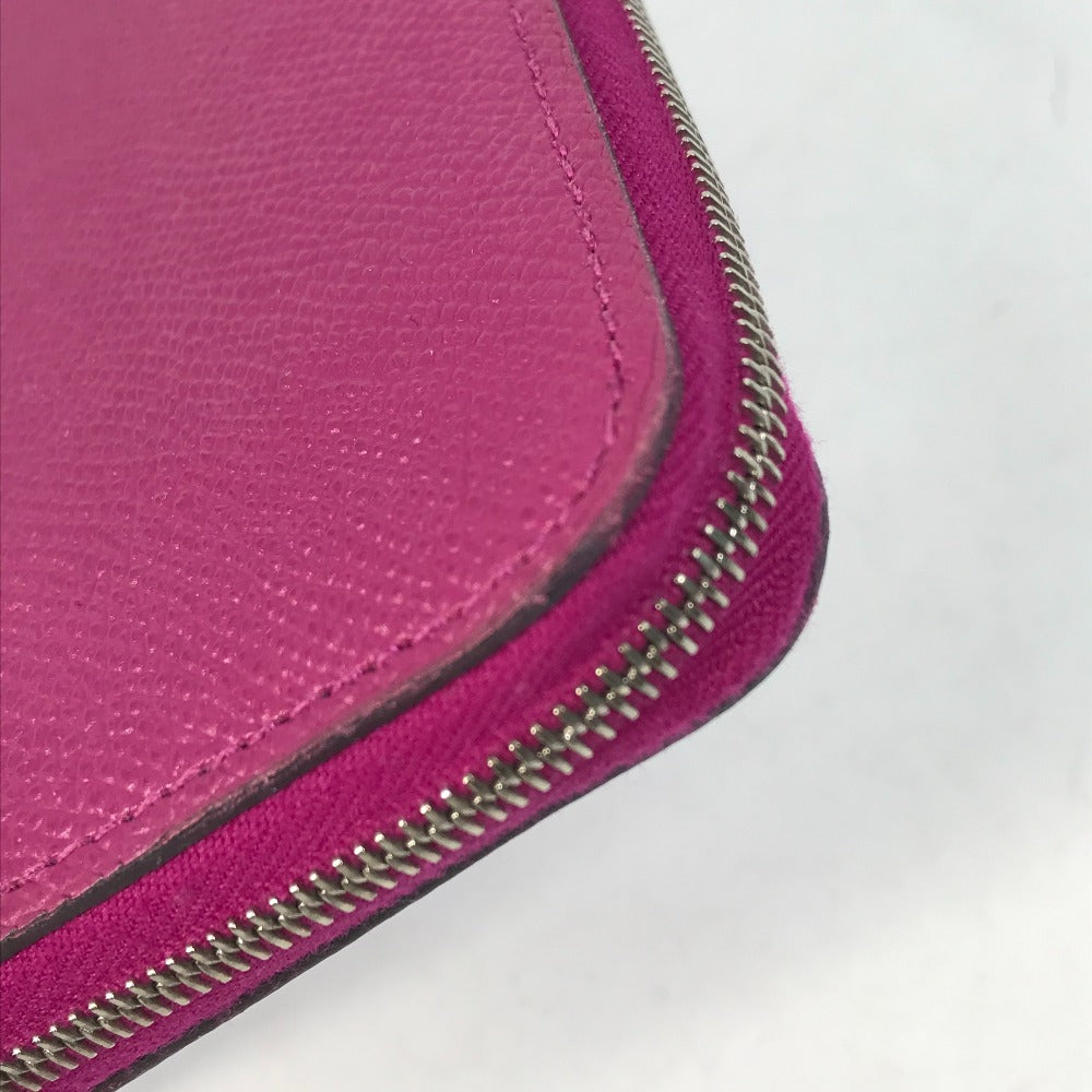 HERMES Long Wallet Purse Epsom purple Long wallet Azap long silk in Women Used Authentic
