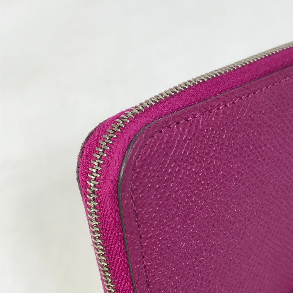 HERMES Long Wallet Purse Epsom purple Long wallet Azap long silk in Women Used Authentic