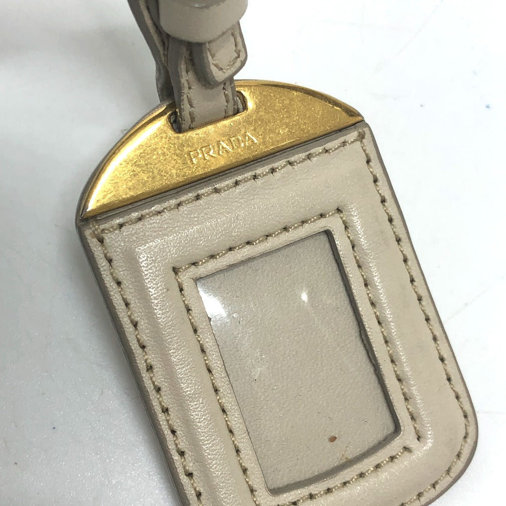 PRADA Shoulder Bag BT0706 Canvas / leather beige logo Jacquard Women Used Authentic