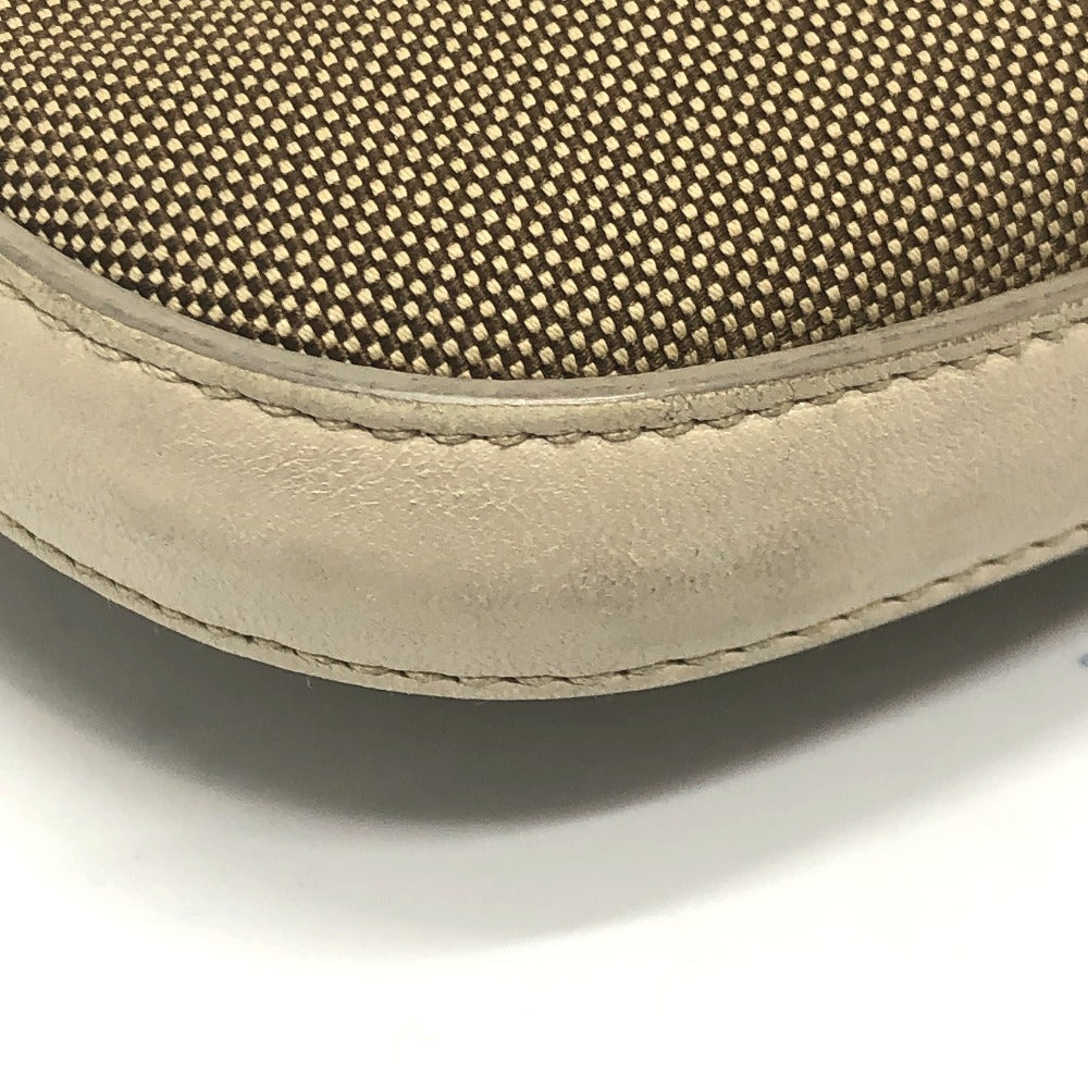 PRADA Shoulder Bag BT0706 Canvas / leather beige logo Jacquard Women Used Authentic