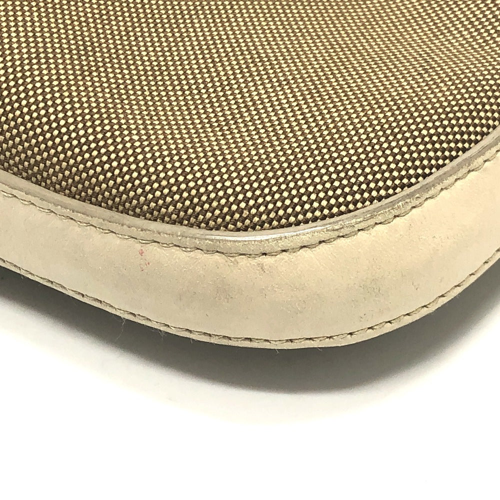 PRADA Shoulder Bag BT0706 Canvas / leather beige logo Jacquard Women Used Authentic
