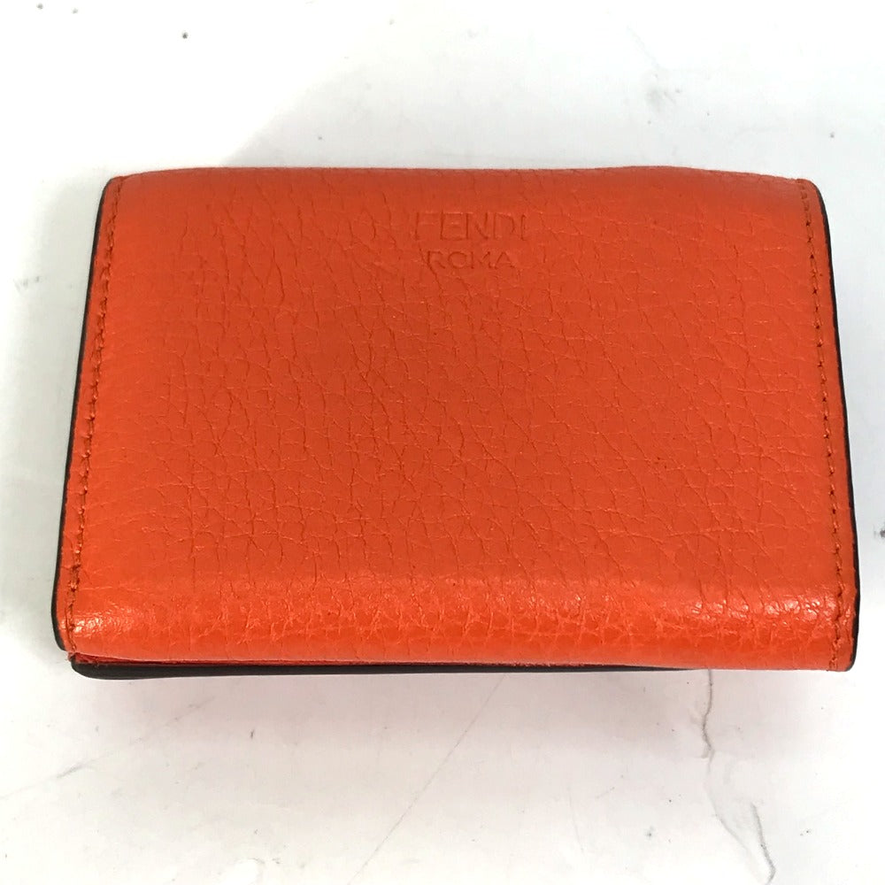 FENDI Trifold wallet 8M0426 leather Orange Peekaboo