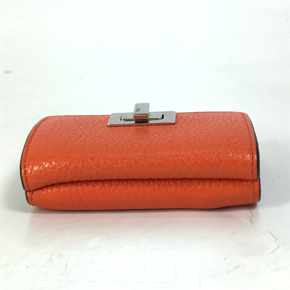 FENDI Trifold wallet 8M0426 leather Orange Peekaboo