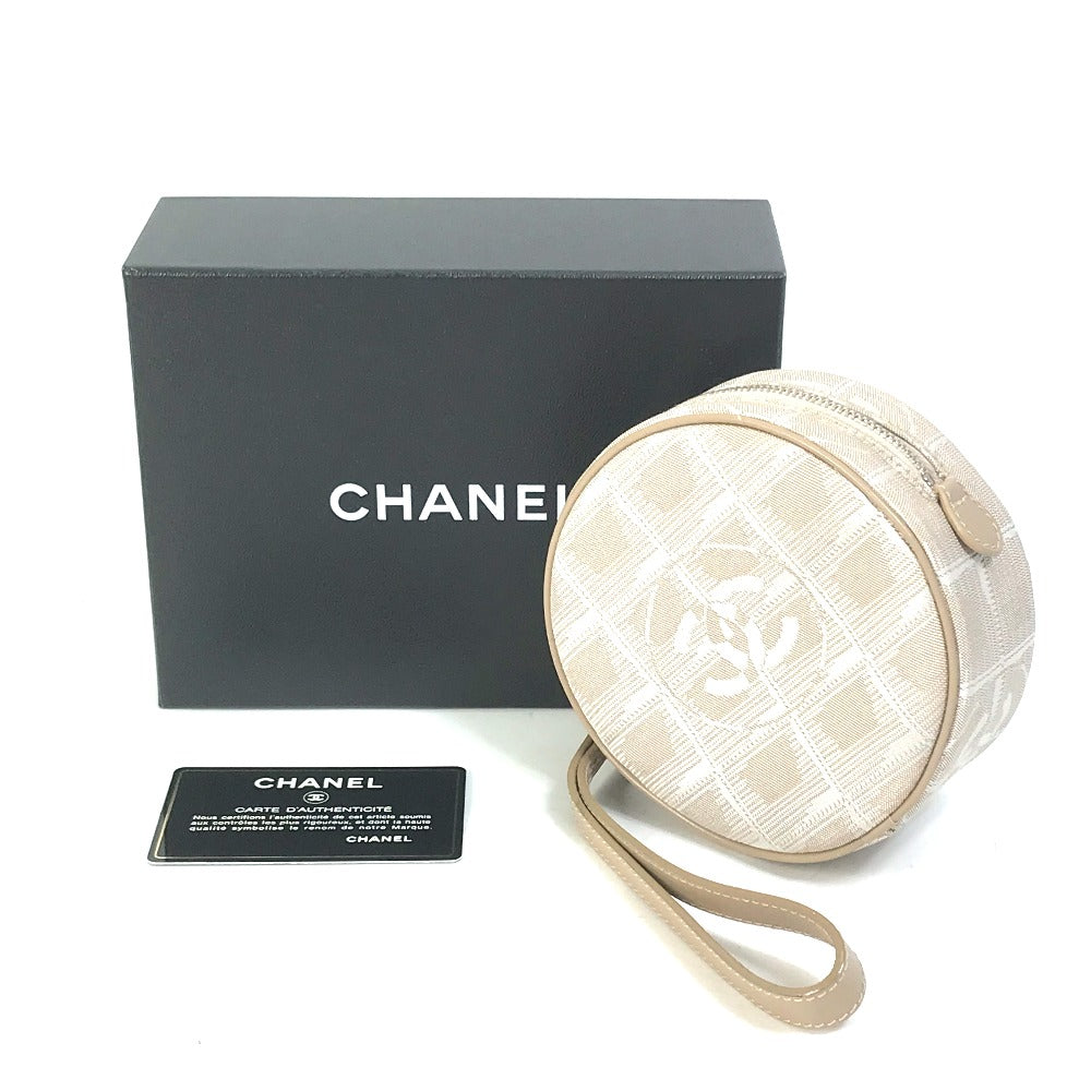 CHANEL Pouch A17682 canvas beige COCO Mark New travel line