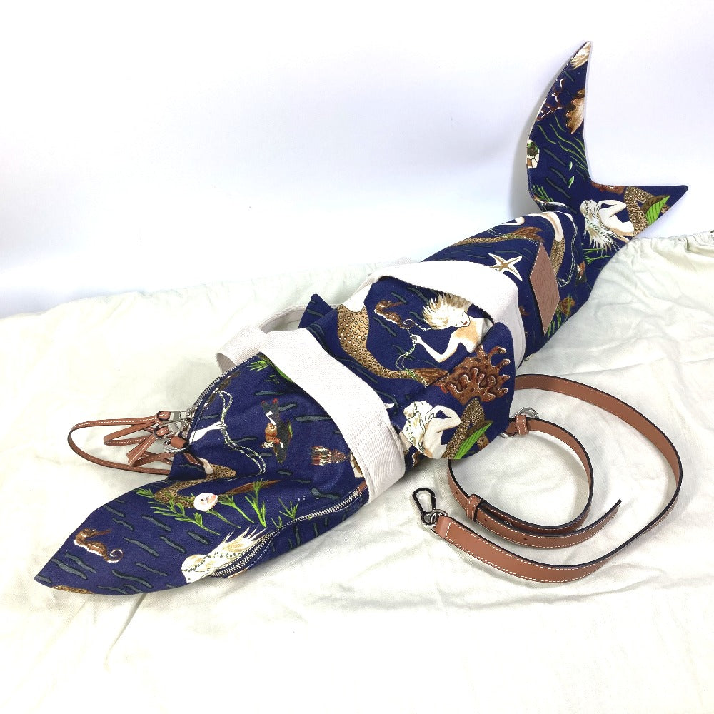 LOEWE Boston Duffel bag canvas blue Paula's Ibiza shark shark