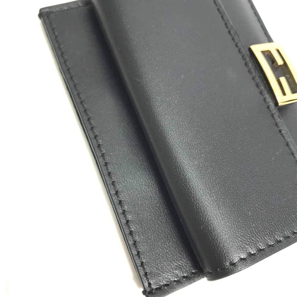 FENDI Coin case 8M0423 leather black baguette card holder