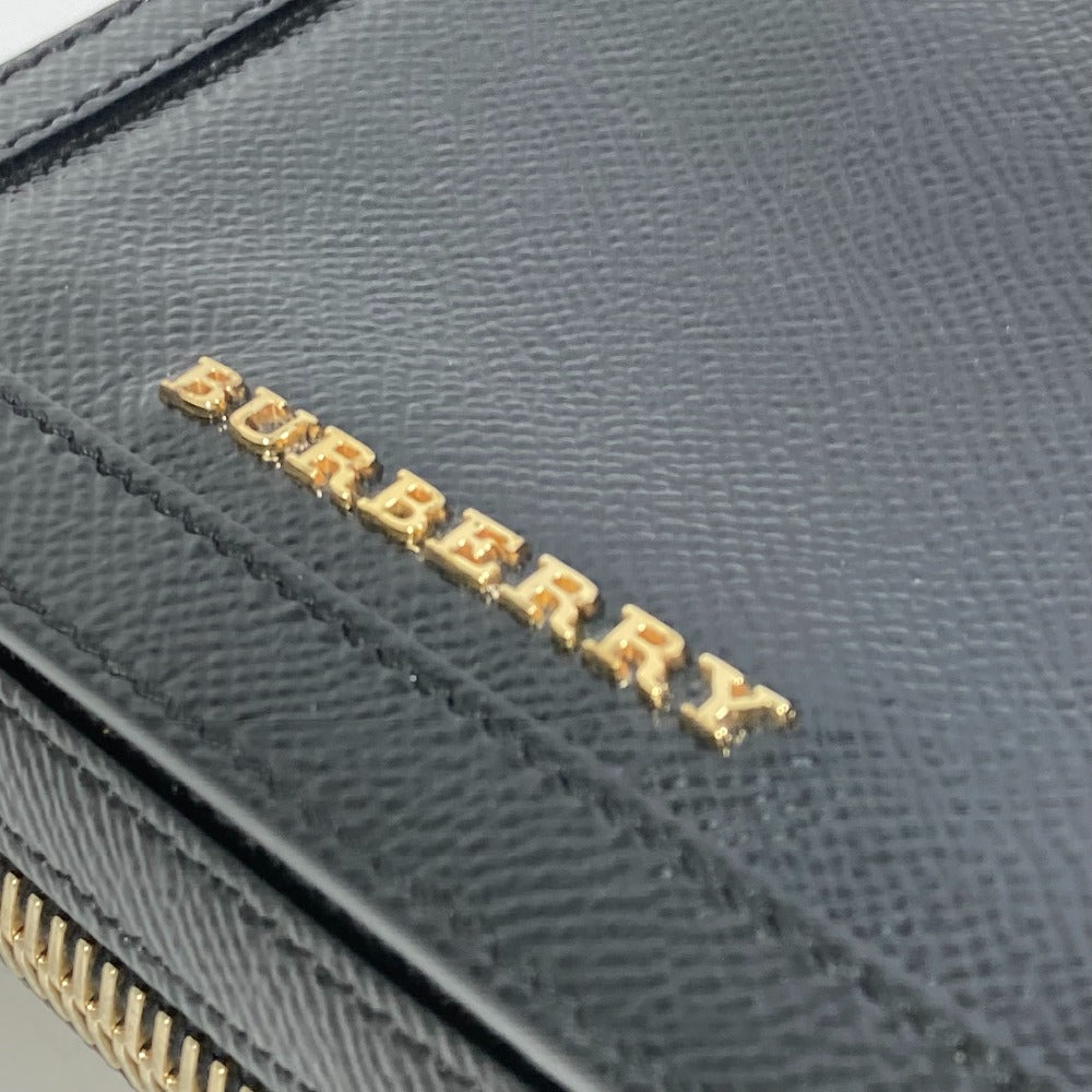 BURBERRY Shoulder Bag leather black logo Fastener design