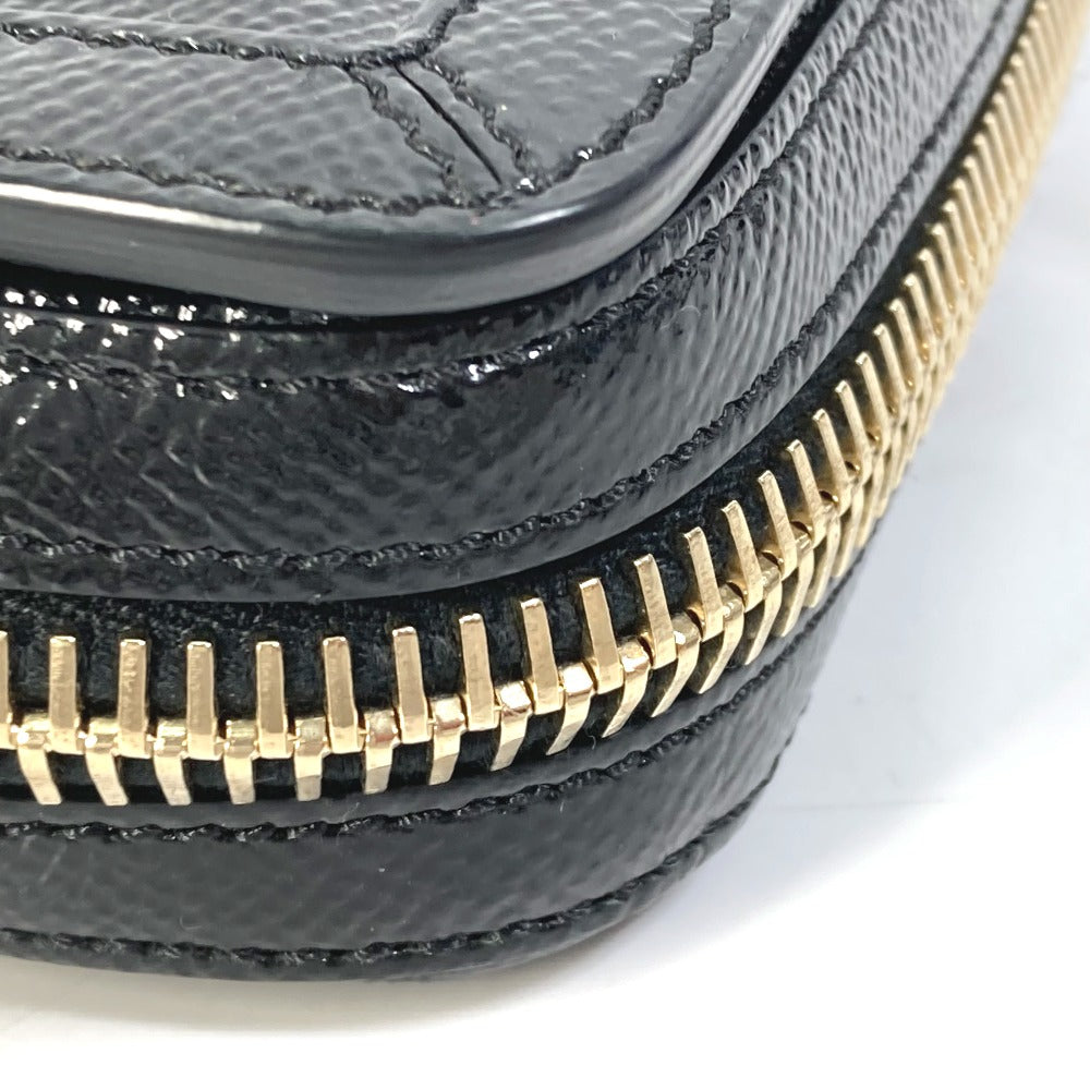 BURBERRY Shoulder Bag leather black logo Fastener design