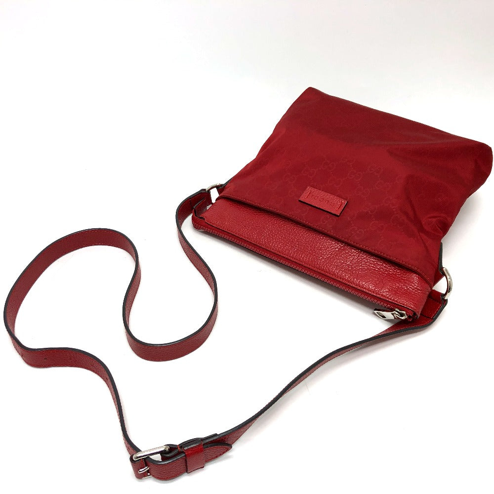GUCCI Shoulder Bag 510342 Nylon / leather Red GG