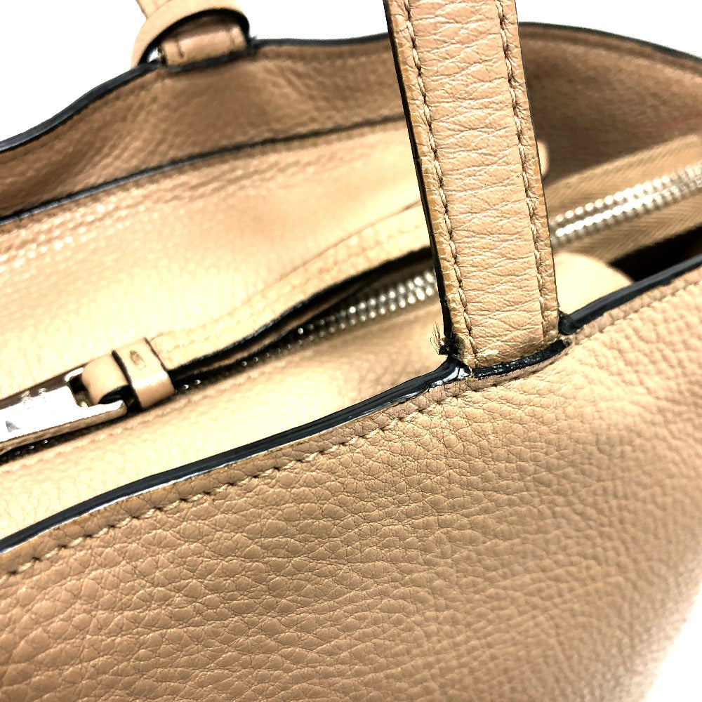 PRADA Tote Bag 1BG203 leather beige logo