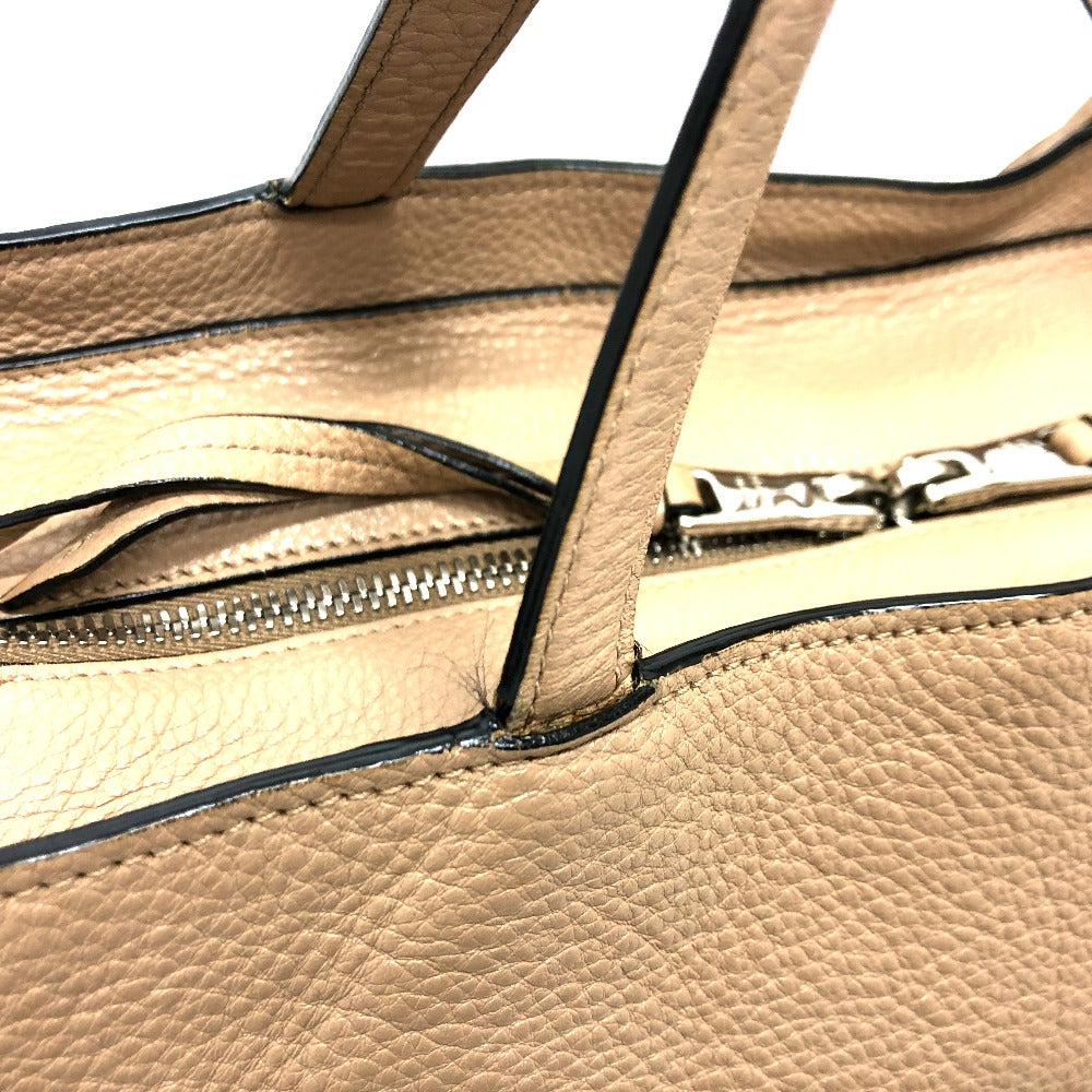 PRADA Tote Bag 1BG203 leather beige logo