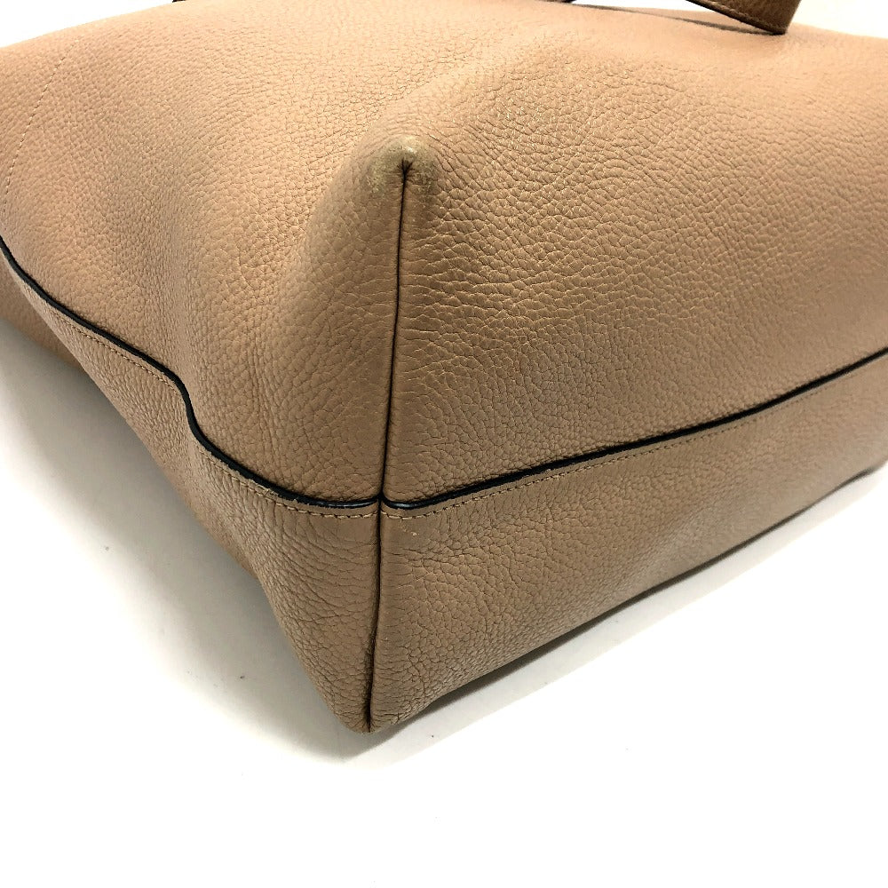 PRADA Tote Bag 1BG203 leather beige logo