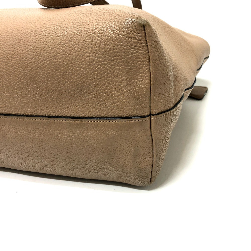 PRADA Tote Bag 1BG203 leather beige logo