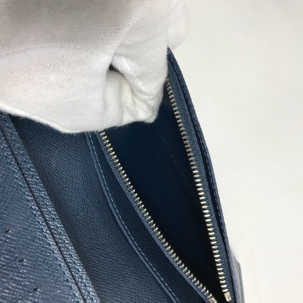 LOUIS VUITTON Long Wallet Purse M30662 Taiga Leather blue Taiga Portefeuille Braza
