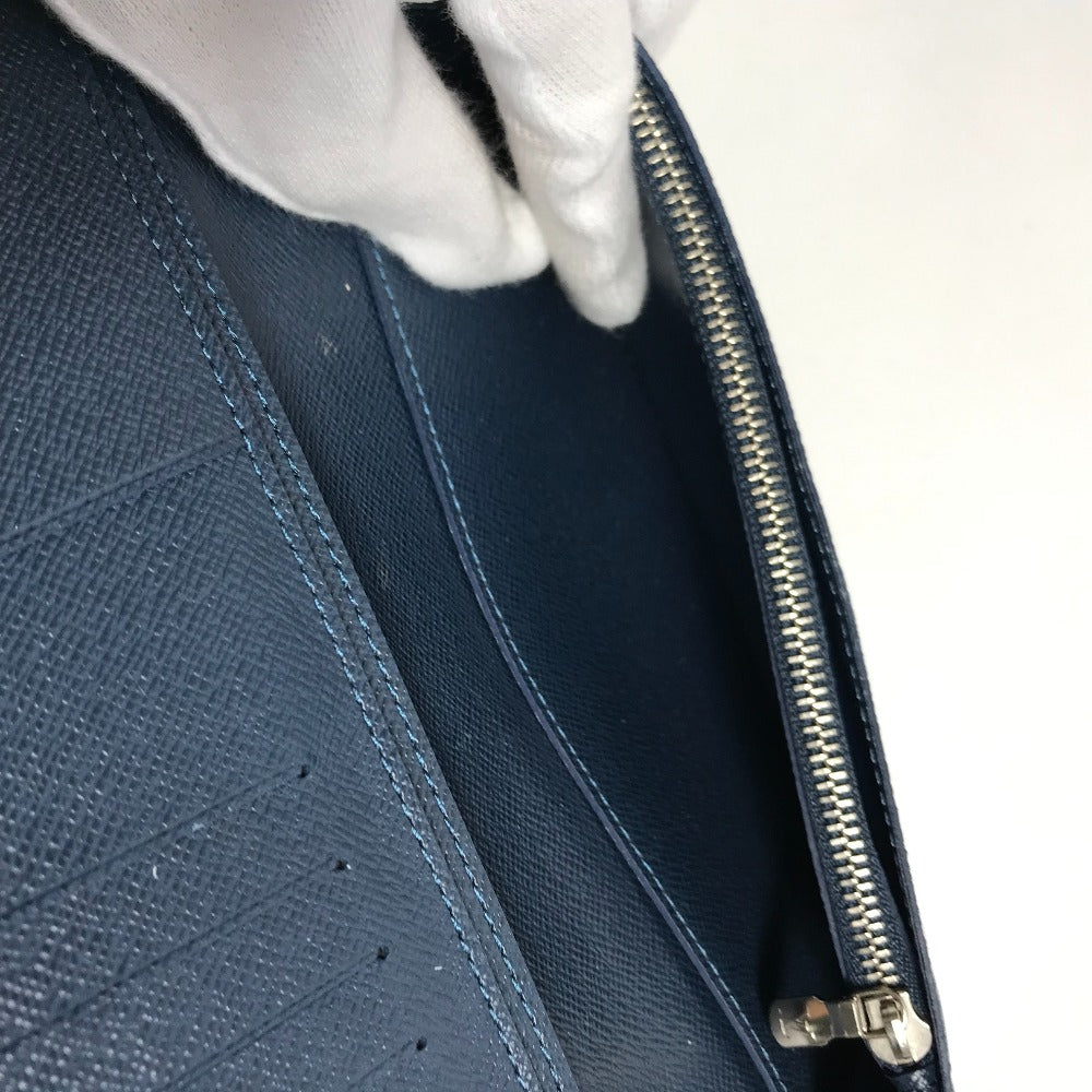 LOUIS VUITTON Long Wallet Purse M30662 Taiga Leather blue Taiga Portefeuille Braza