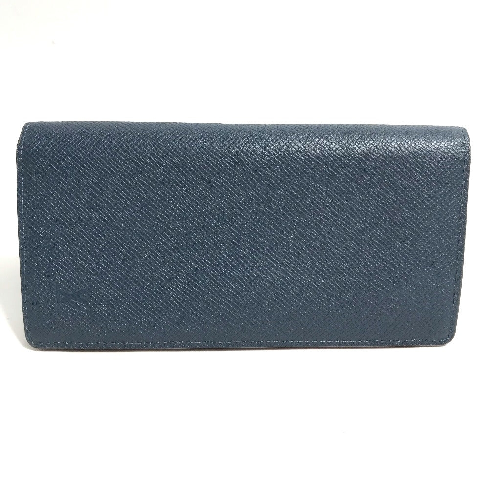 LOUIS VUITTON Long Wallet Purse M30662 Taiga Leather blue Taiga Portefeuille Braza