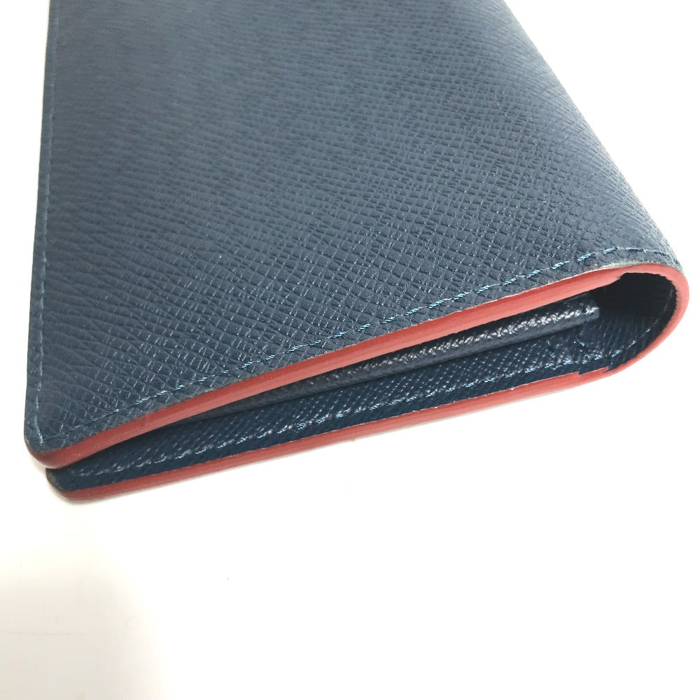 LOUIS VUITTON Long Wallet Purse M30662 Taiga Leather blue Taiga Portefeuille Braza