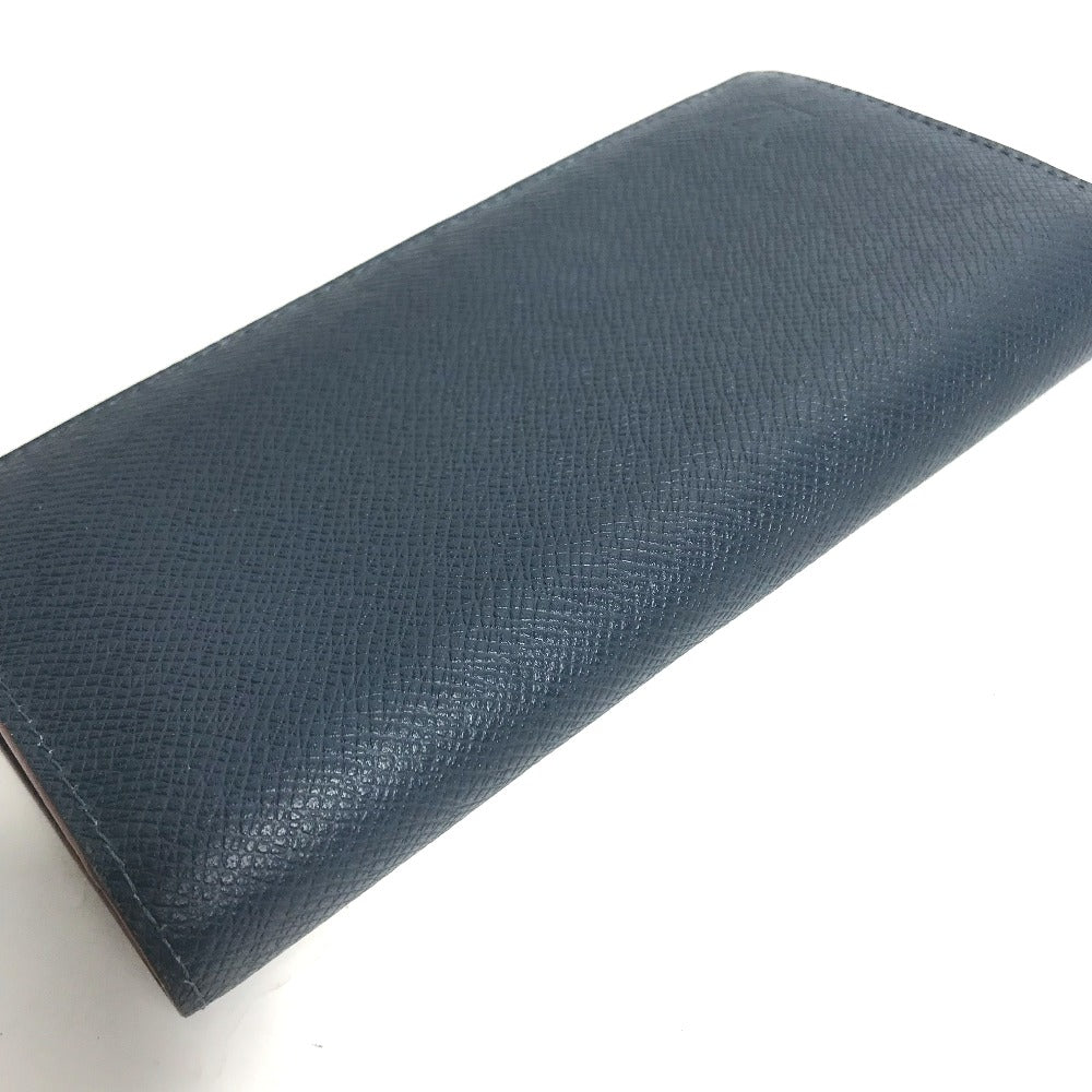 LOUIS VUITTON Long Wallet Purse M30662 Taiga Leather blue Taiga Portefeuille Braza
