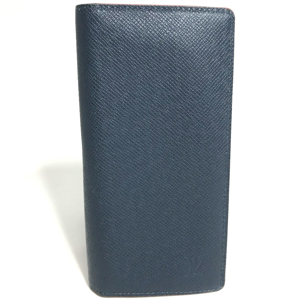LOUIS VUITTON Long Wallet Purse M30662 Taiga Leather blue Taiga Portefeuille Braza