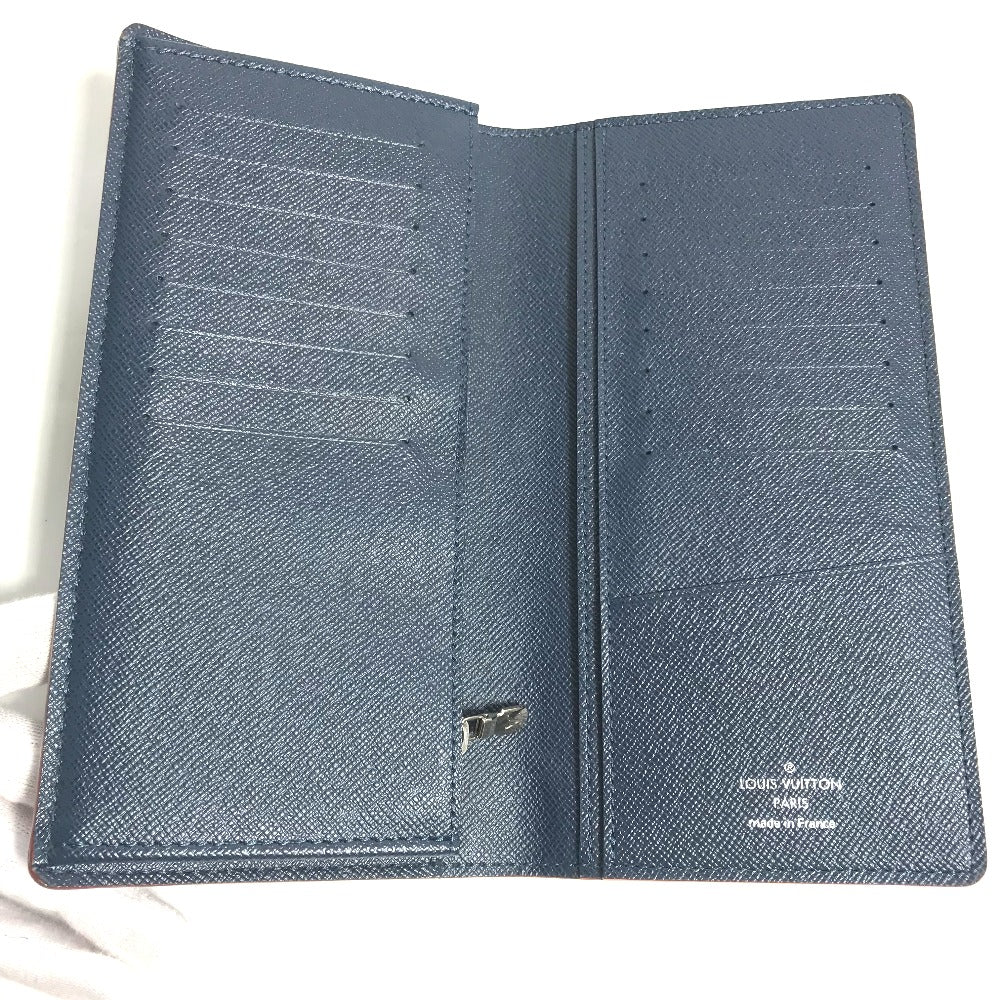 LOUIS VUITTON Long Wallet Purse M30662 Taiga Leather blue Taiga Portefeuille Braza