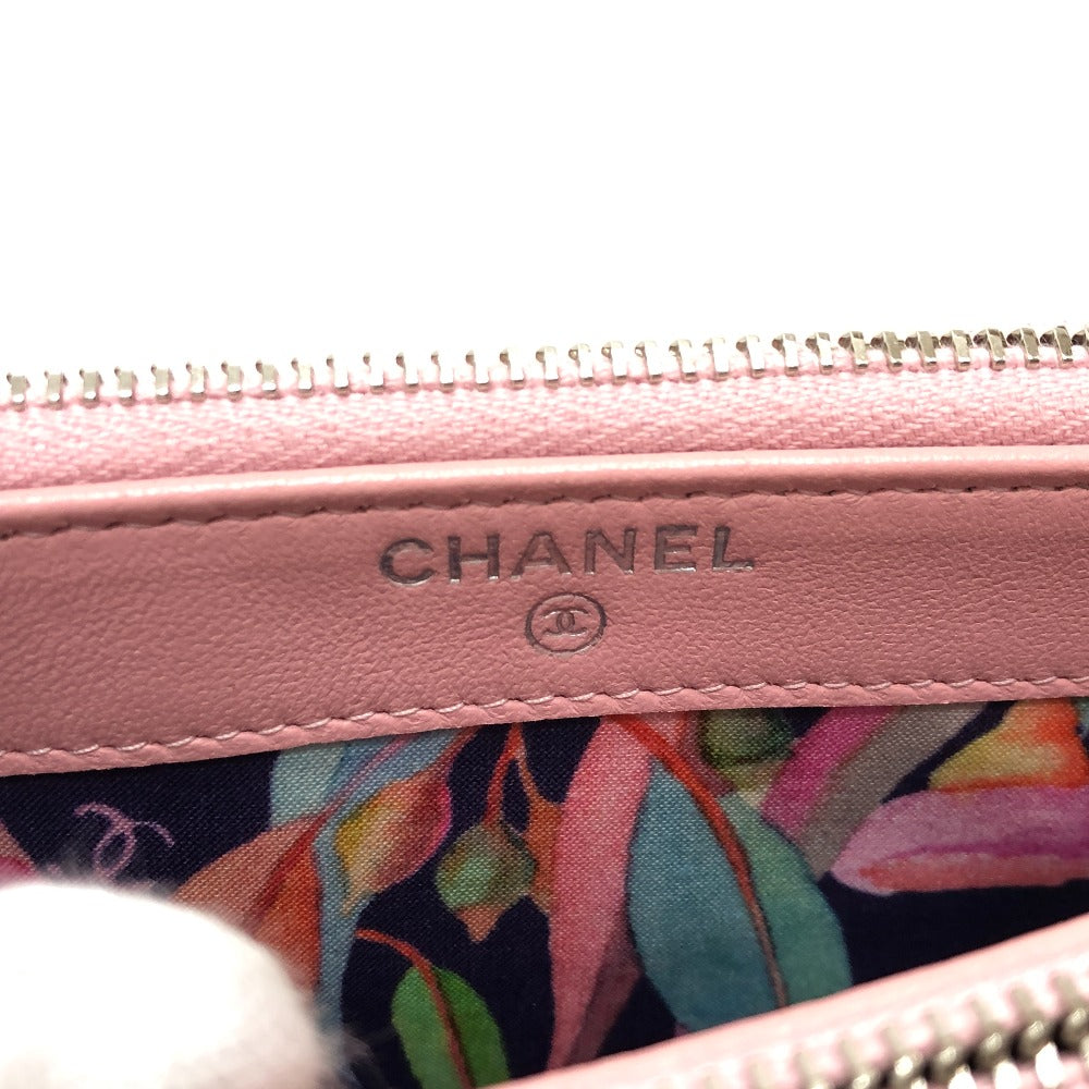 CHANEL Shoulder Bag A82527 lambskin pink CC COCO Mark Matelasse Wild Stitch Women Used Authentic