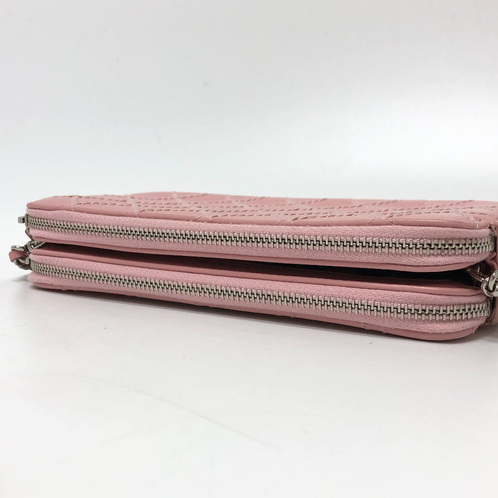 CHANEL Shoulder Bag A82527 lambskin pink CC COCO Mark Matelasse Wild Stitch Women Used Authentic