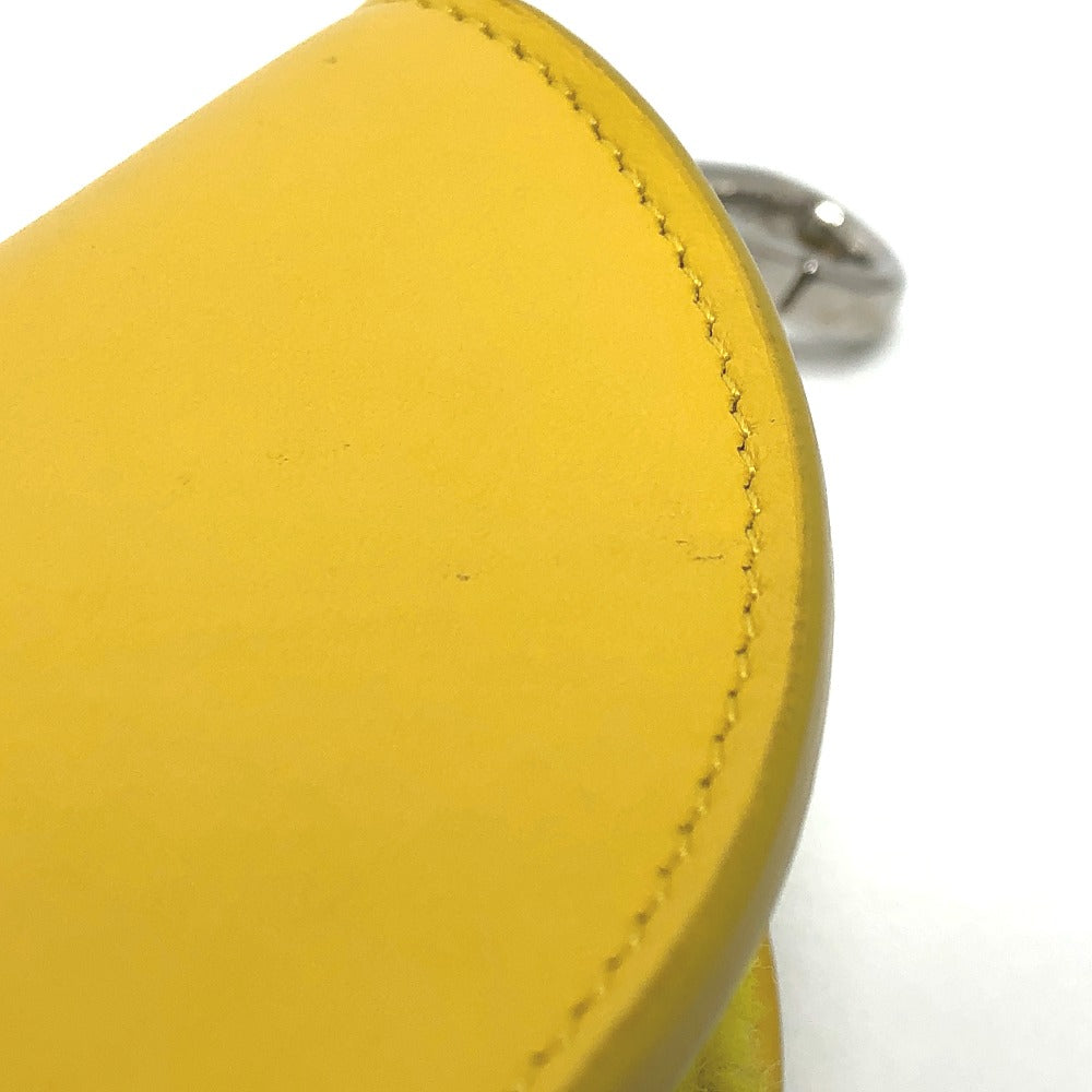 FENDI Bag charm 7AR706 leather yellow taco motif Coin case Women Used Authentic