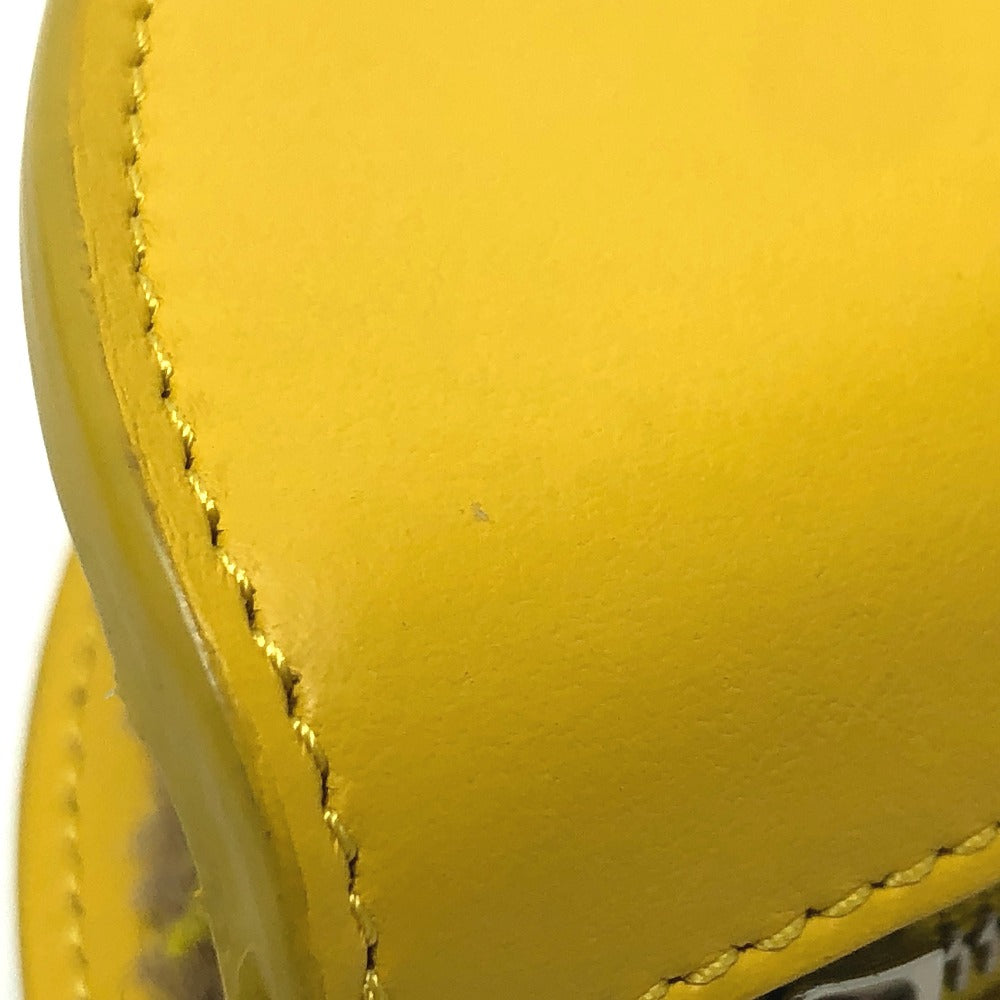 FENDI Bag charm 7AR706 leather yellow taco motif Coin case Women Used Authentic