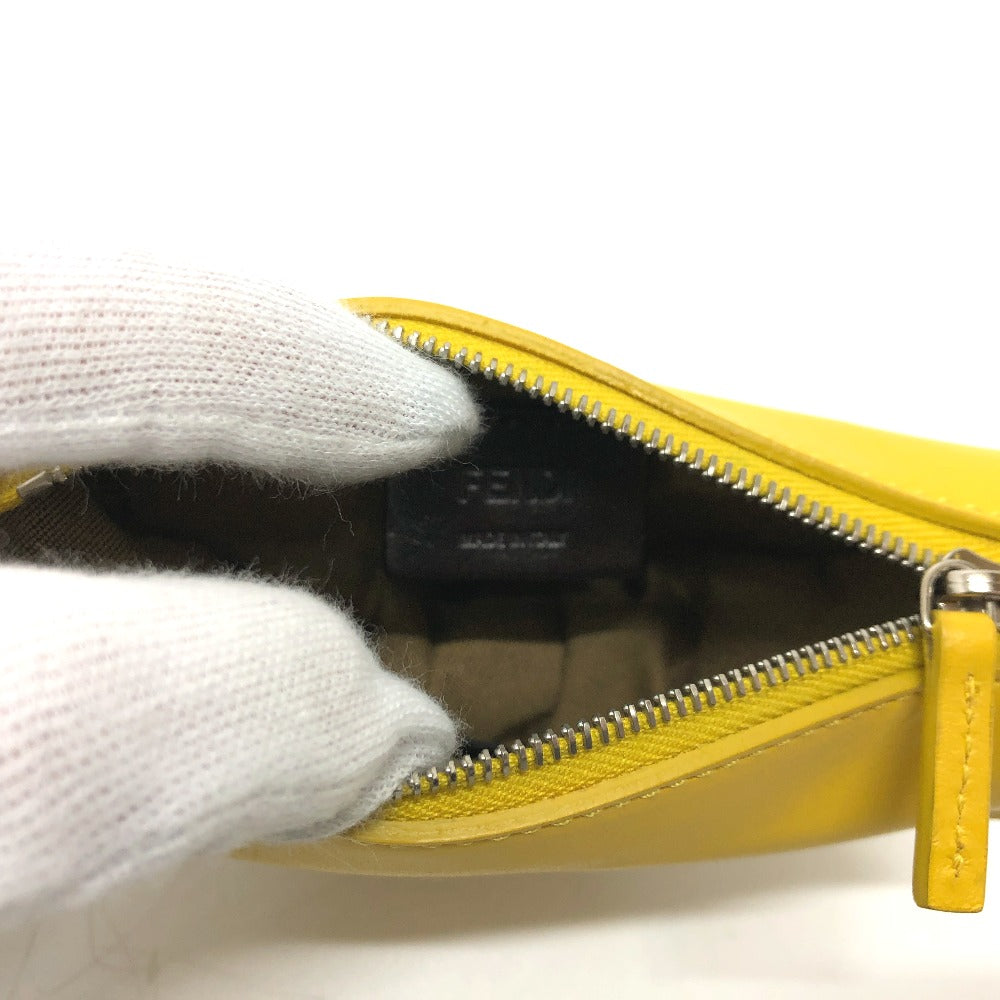 FENDI Bag charm 7AR706 leather yellow taco motif Coin case Women Used Authentic