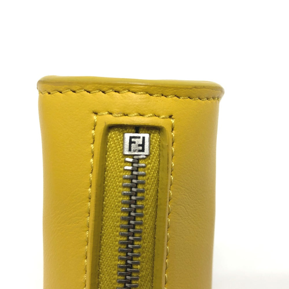 FENDI Bag charm 7AR706 leather yellow taco motif Coin case Women Used Authentic