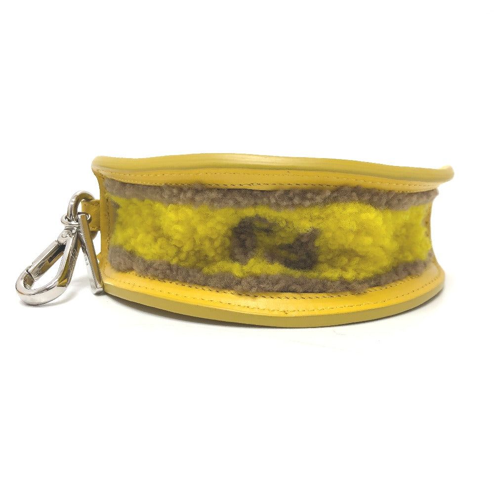 FENDI Bag charm 7AR706 leather yellow taco motif Coin case Women Used Authentic