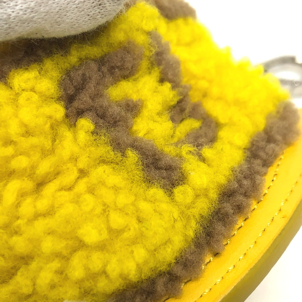 FENDI Bag charm 7AR706 leather yellow taco motif Coin case Women Used Authentic