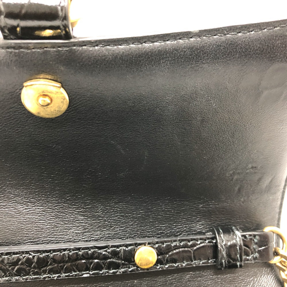 BALENCIAGA Shoulder Bag 656050 leather black B logo Hour glass Women Used Authentic