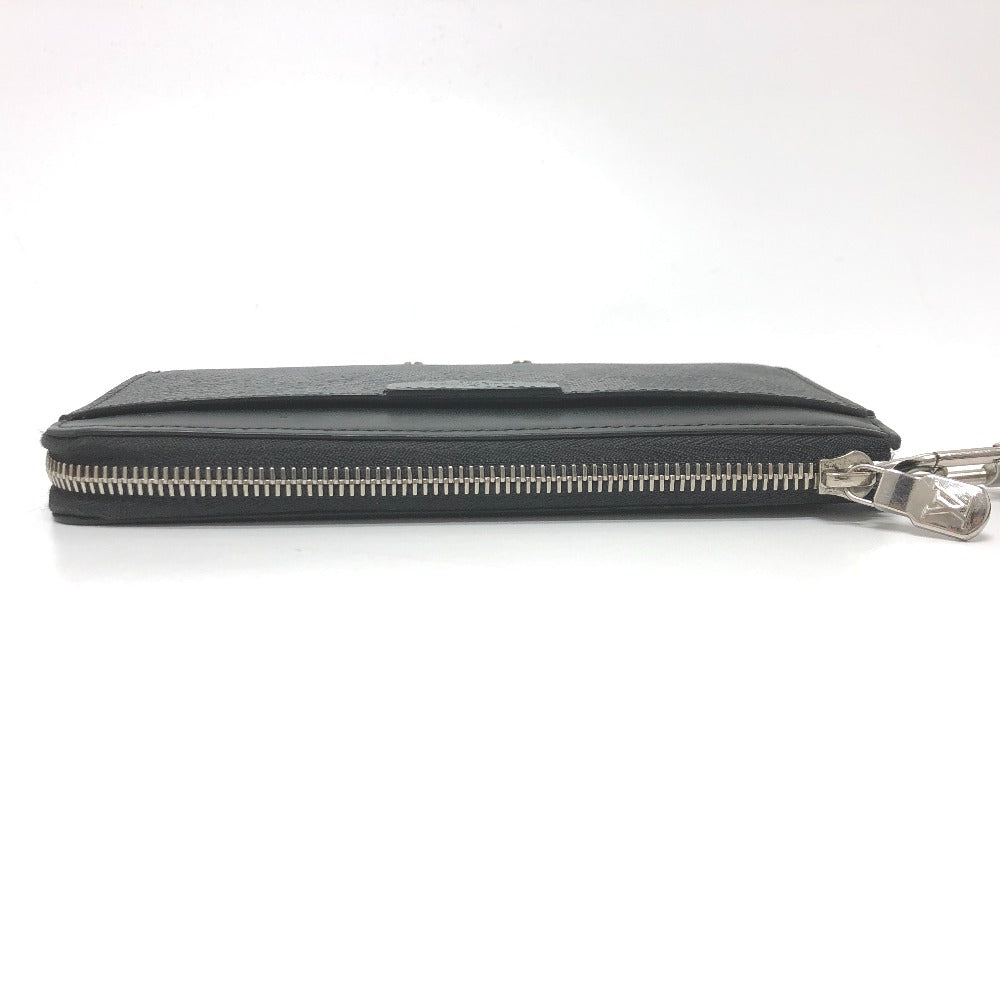 LOUIS VUITTON Long Wallet Purse N60379 Damier Grafitto Canvas black Damier Grafitte Zippy dragonne mens Used Authentic
